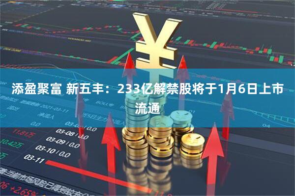 添盈聚富 新五丰：233亿解禁股将于1月6日上市流通
