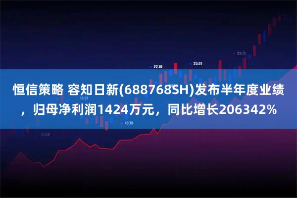 恒信策略 容知日新(688768SH)发布半年度业绩，归母净利润1424万元，同比增长206342%